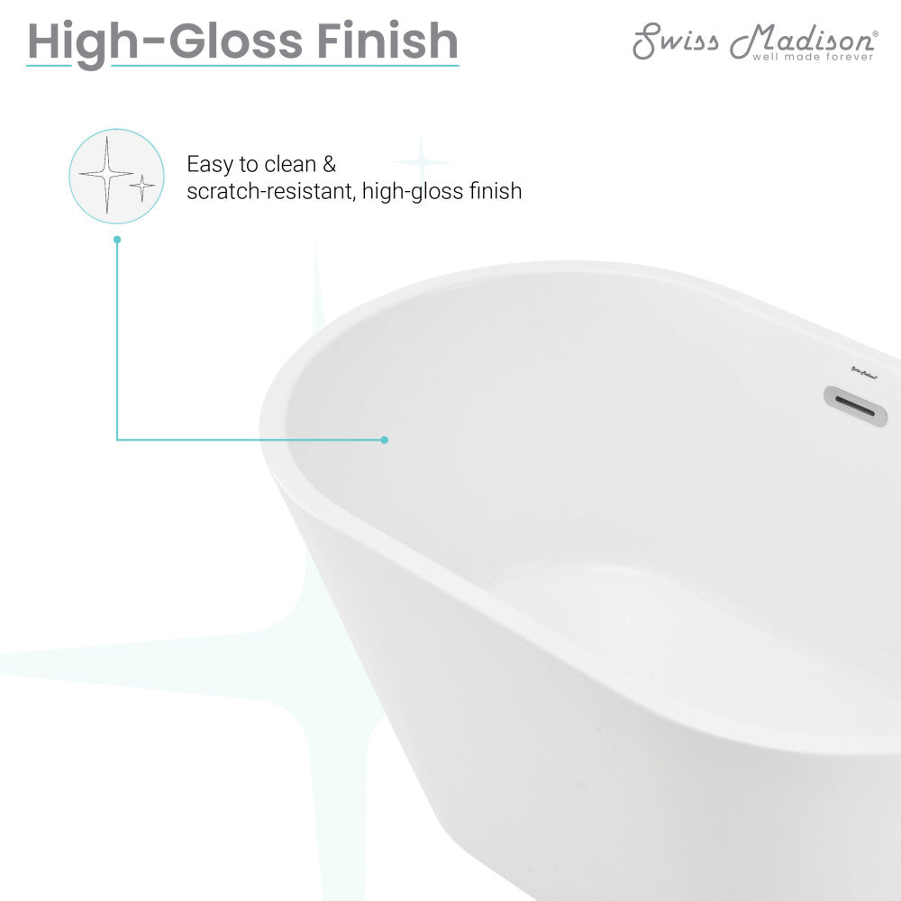 Swiss Madison Claire 48" Freestanding Bathtub