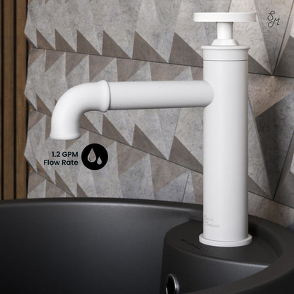 Swiss Madison Avallon Single Hole, Single-Handle Wheel, Bathroom Faucet in Matte White