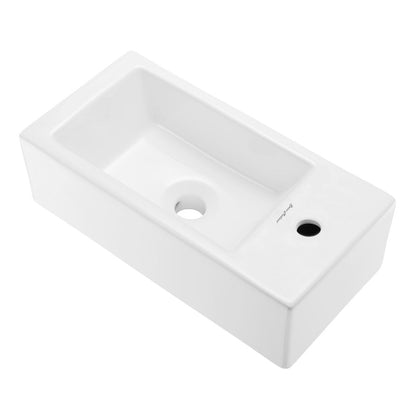 Swiss Madison Voltaire 19.5 x 10 Rectangular Ceramic Wall Hung Sink with Right Side Faucet Mount