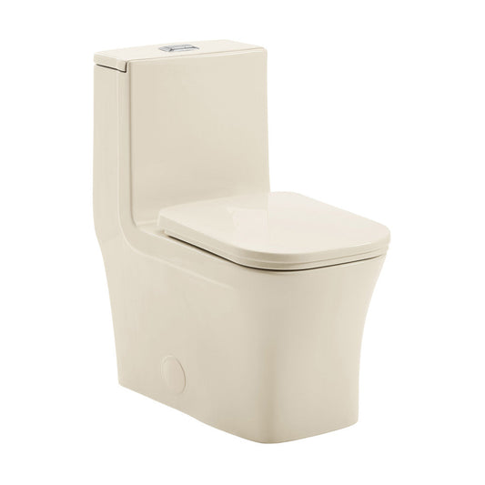 Swiss Madison Concorde One Piece Square Toilet Dual Flush 1.1/1.6 gpf in Bisque