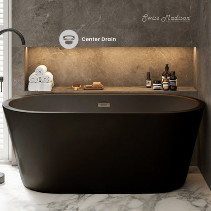 Swiss Madison Claire 60" Freestanding Bathtub in Matte Black