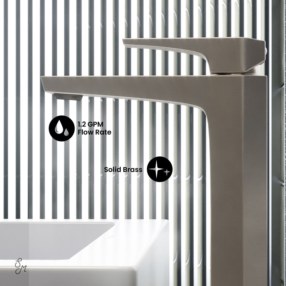 Swiss Madison Voltaire Single Hole, Single-Handle, High Arc Bathroom Faucet in Brushed Nickel