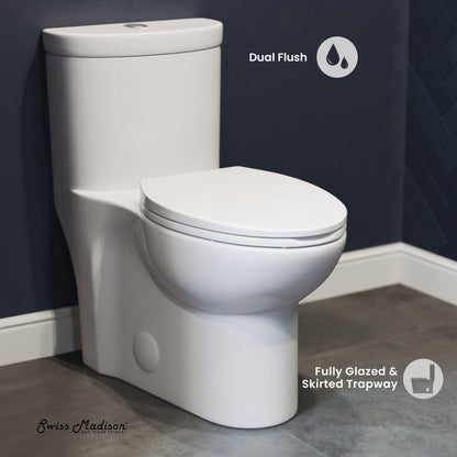 Swiss Madison Sublime One-Piece Elongated Toilet Dual-Flush 1.1/1.6 gpf