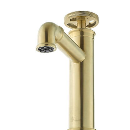 Swiss Madison Avallon Single Hole, Single-Handle Wheel, Bathroom Faucet in Brushed Gold