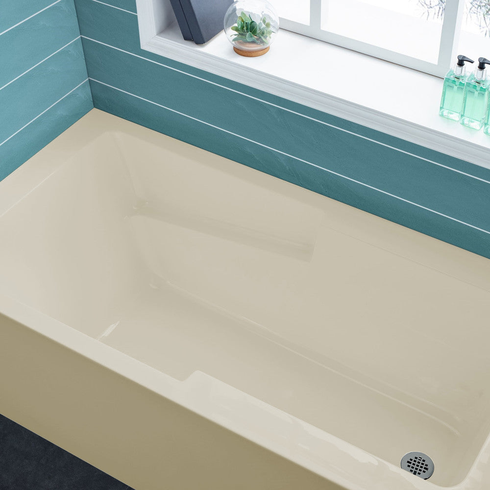 Swiss Madison Voltaire 54" x 30" Right-Hand Drain Alcove Bathtub with Apron in Bisque