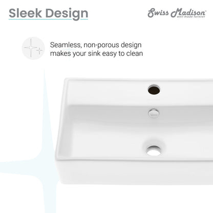 Swiss Madison Claire 22" Rectangle Wall-Mount Bathroom Sink