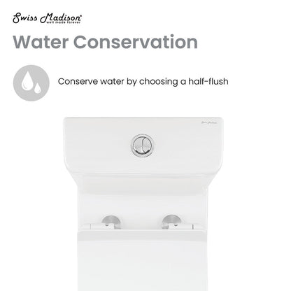Swiss Madison Calice Two-Piece Elongated Rear Outlet Toilet Dual-Flush 1.1/1.6 gpf