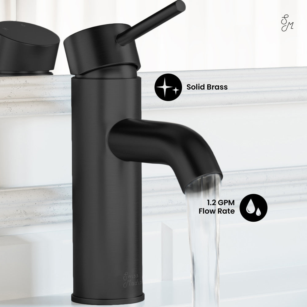 Swiss Madison Ivy Single Hole, Single-Handle, Bathroom Faucet in Matte Black