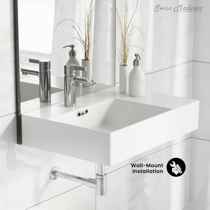 Swiss Madison St. Tropez 24 x 18 Ceramic Wall Hung Sink with Left Side Faucet Mount
