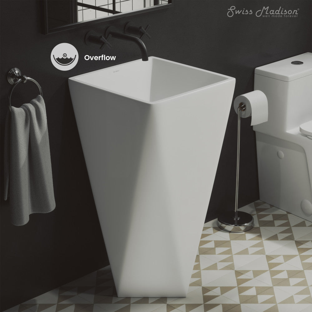 Swiss Madison Brusque One-Piece Pedestal Sink