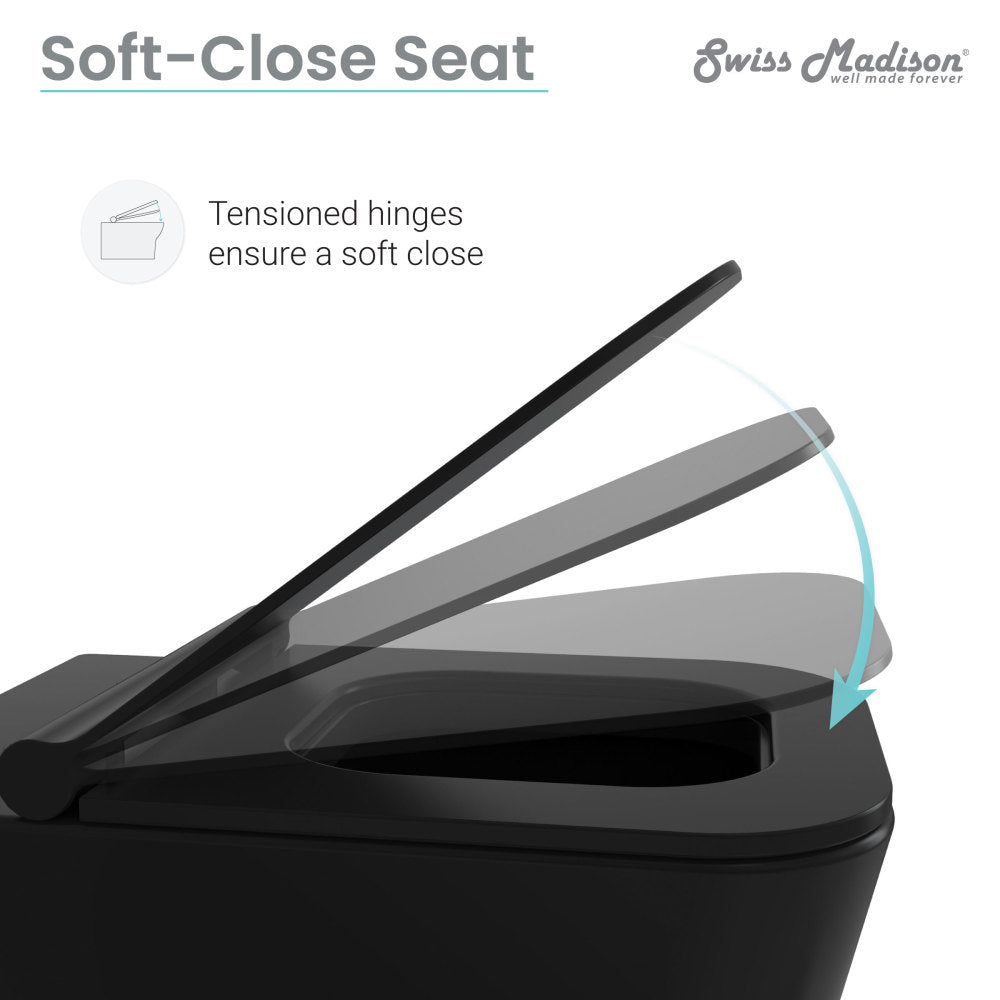 Swiss Madison Concorde Wall Hung Toilet Bowl, Matte Black