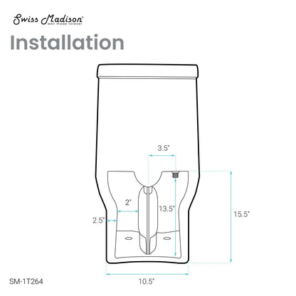 Swiss Madison Carre One-Piece Square Toilet Dual-Flush 1.1/1.6 gpf, Touchless