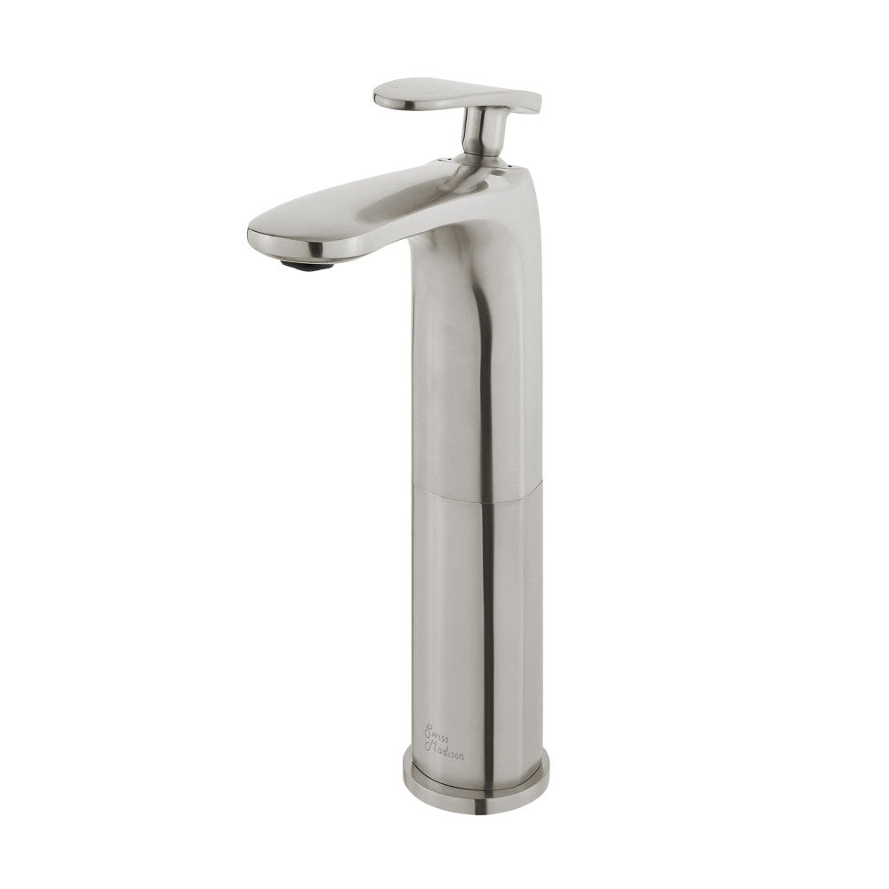 Swiss Madison Sublime Single Hole, Single-Handle, High Arc Bathroom Faucet in Brushed Nickel