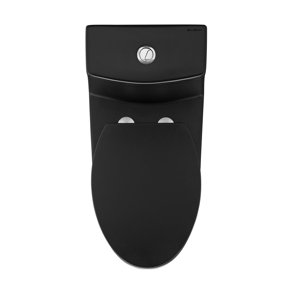 Swiss Madison Virage One-Piece Elongated Toilet Vortex Dual-Flush 1.1/1.6 gpf, Matte Black
