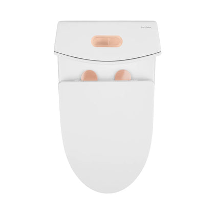 Swiss Madison St. Tropez One Piece Elongated Toilet Dual Vortex™ Flush, Rose Gold Hardware