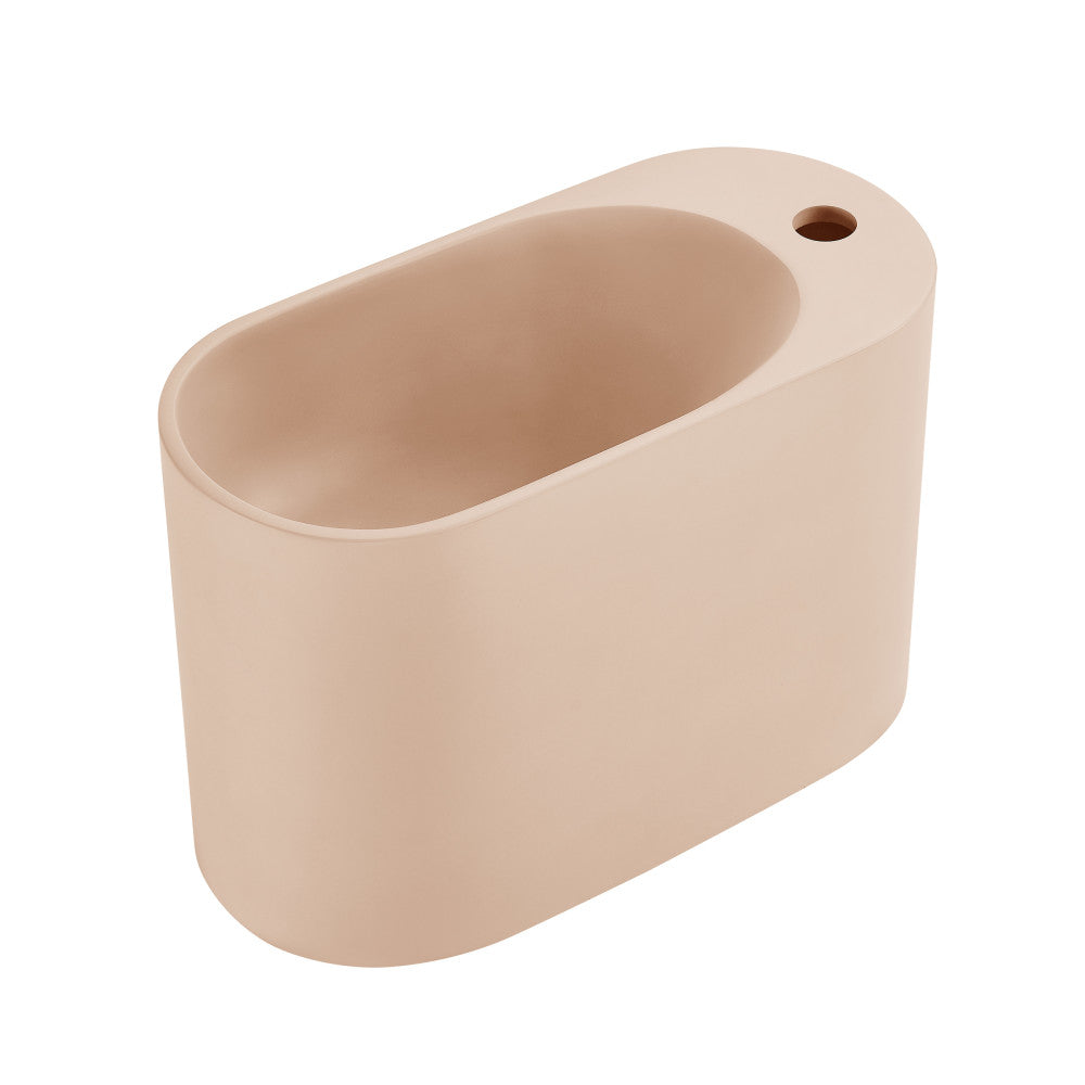 Swiss Madison Terre 18" Right Side Faucet Wall-Mount Bathroom Sink in Pastel Peach