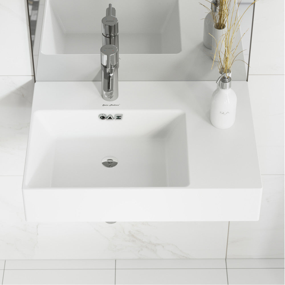 Swiss Madison St. Tropez 24 x 18 Ceramic Wall Hung Sink with Left Side Faucet Mount
