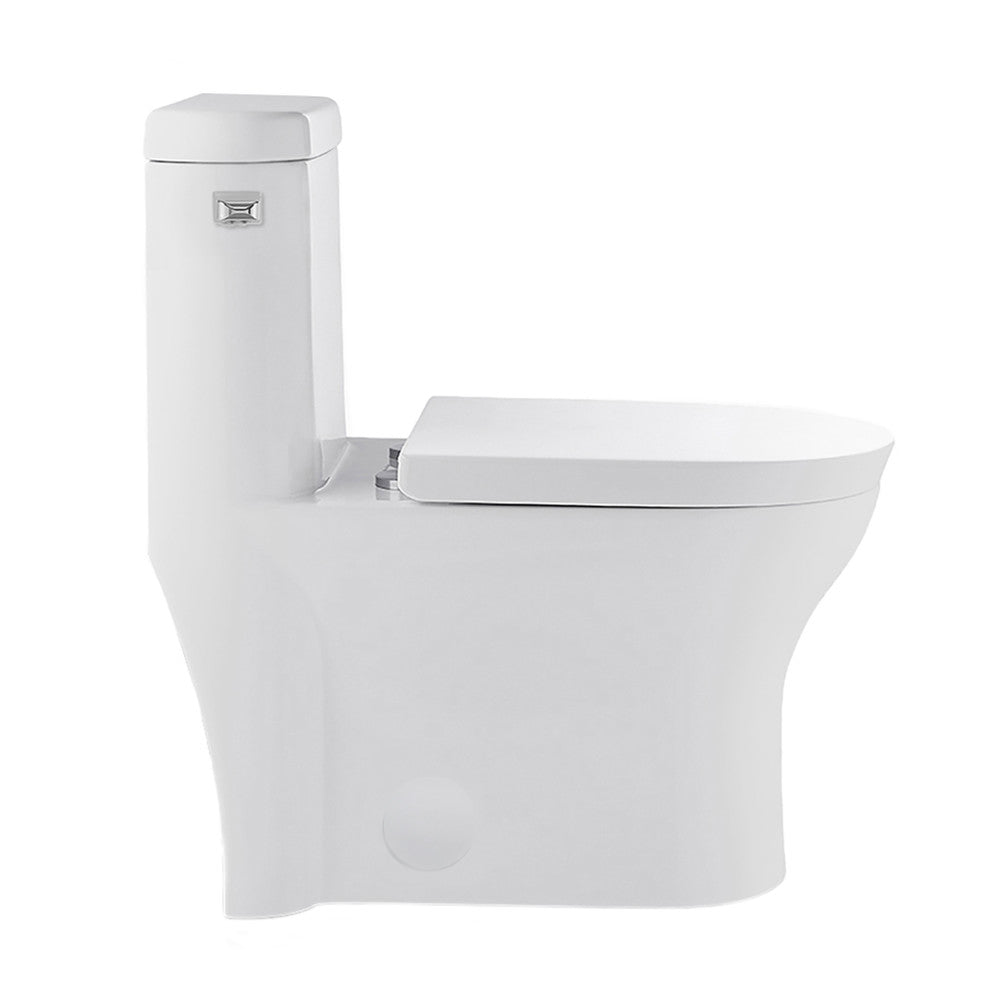 Swiss Madison Monaco One-Piece Elongated Left Side Flush Handle Toilet 1.28 gpf