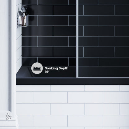 Swiss Madison Voltaire 48" x 32" Right-Hand Drain Alcove Bathtub in Matte Black