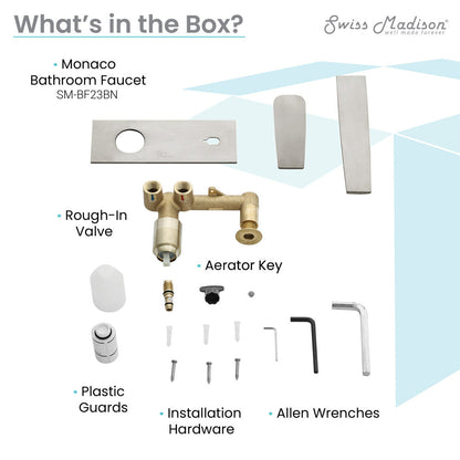 Swiss Madison Monaco Single-Handle, Wall-Mount, Bathroom Faucet in Brushed Nickel