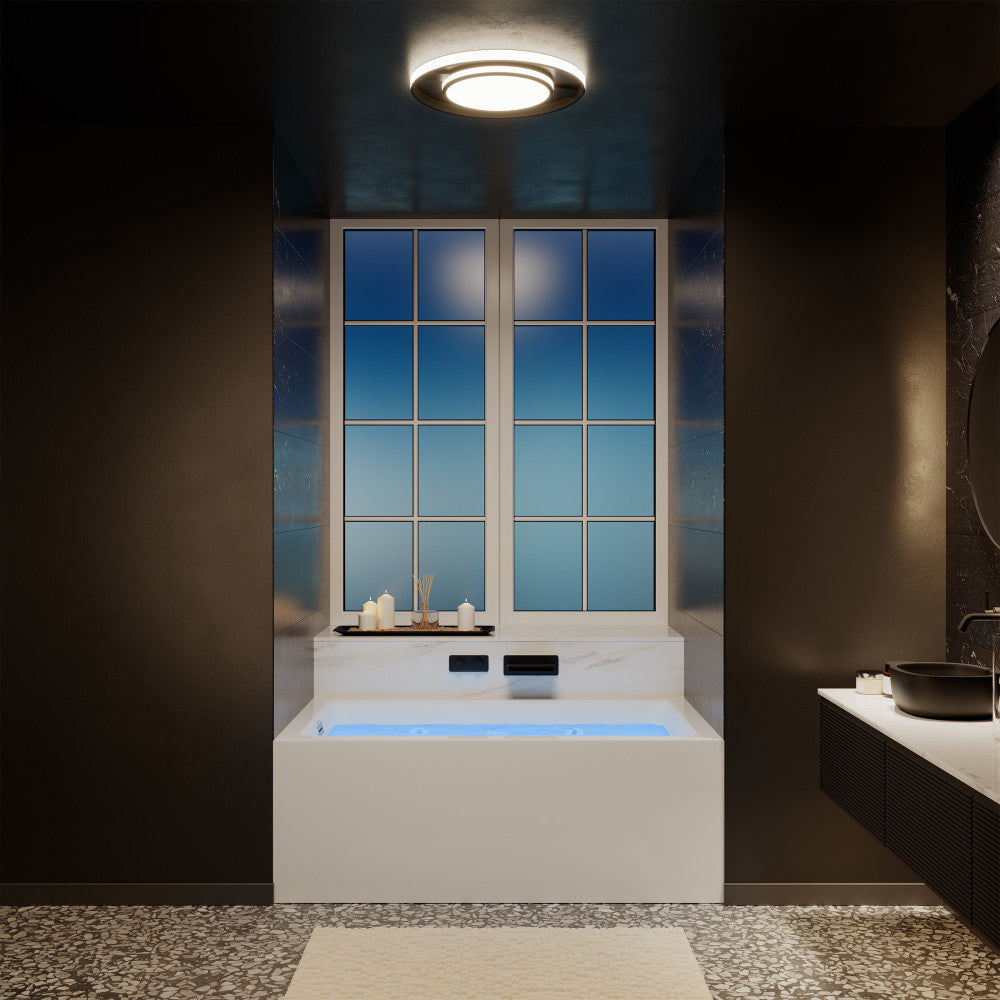 Swiss Madison Avancer 60" x 36" Left-Hand Drain Rectangular Alcove Whirlpool Bathtub with Apron