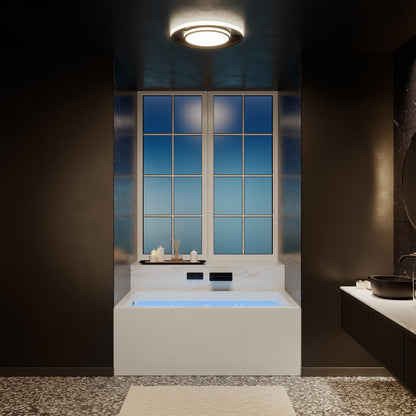 Swiss Madison Avancer 60" x 36" Left-Hand Drain Rectangular Alcove Whirlpool Bathtub with Apron