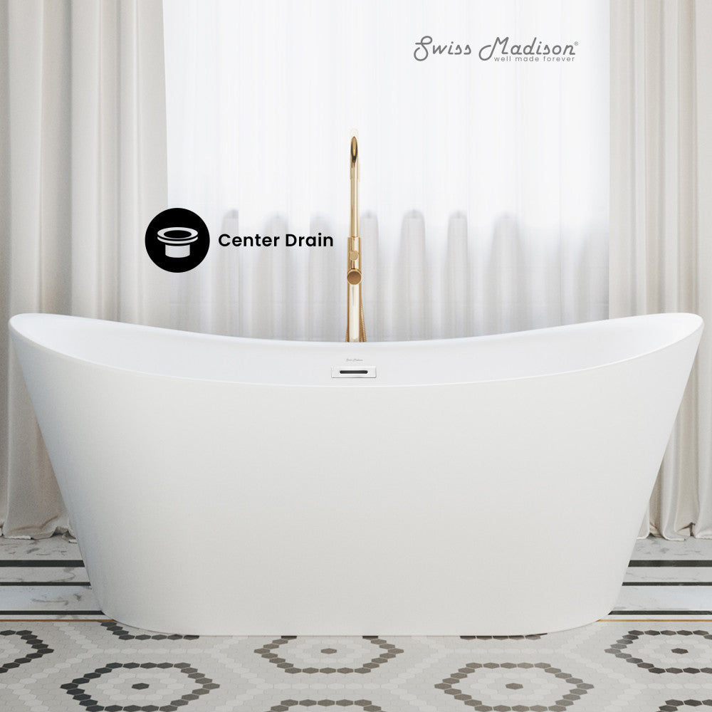 Swiss Madison Ivy 67" Double Slipper Freestanding Bathtub