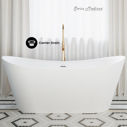 Swiss Madison Ivy 67" Double Slipper Freestanding Bathtub