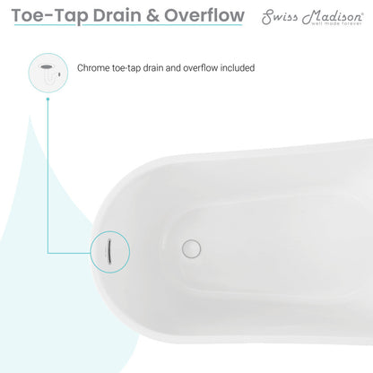 Swiss Madison Sublime 60" Single Slipper Freestanding Bathtub
