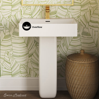 Swiss Madison Concorde Square Two-Piece Pedestal Sink