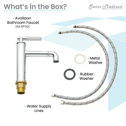 Swiss Madison Avallon Single Hole, Single-Handle Sleek, Bathroom Faucet in Chrome