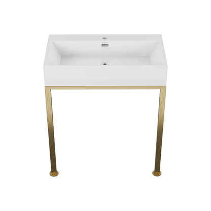 Swiss Madison Concorde 30" Rectangle Console Sink with Brushed Gold Legs