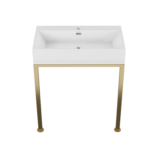 Swiss Madison Concorde 30" Rectangle Console Sink with Brushed Gold Legs