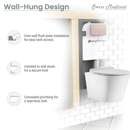Swiss Madison Swiss Madison Well Made Forever SM-WK465-01C - Calice Wall-Hung Round Toilet Bundle, Glossy White