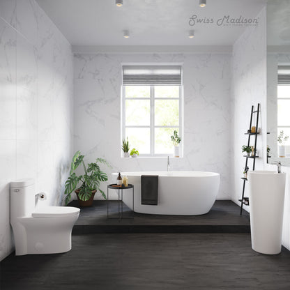 Swiss Madison Monaco One-Piece Elongated Left Side Flush Handle Toilet 1.28 gpf