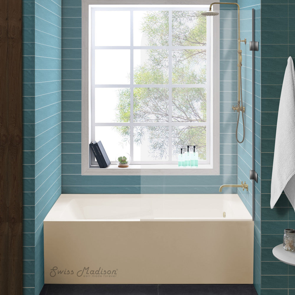 Swiss Madison Voltaire 60" x 30" Right-Hand Drain Alcove Bathtub with Apron in Bisque