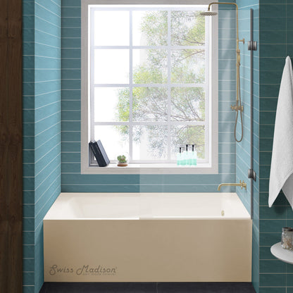 Swiss Madison Voltaire 60" x 30" Right-Hand Drain Alcove Bathtub with Apron in Bisque