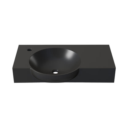 Swiss Madison Chateau 30" Left Side Faucet Wall-Mount Bathroom Sink in Matte Black