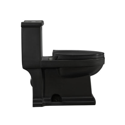 Swiss Madison Voltaire One-Piece Elongated Toilet Dual-Flush 1.1/1.6 gpf in Matte Black