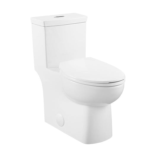 Swiss Madison Classe One-Piece 12" Rough-in 1.1/1.6 GPF Dual Top Flush Elongated Toilet in Glossy White