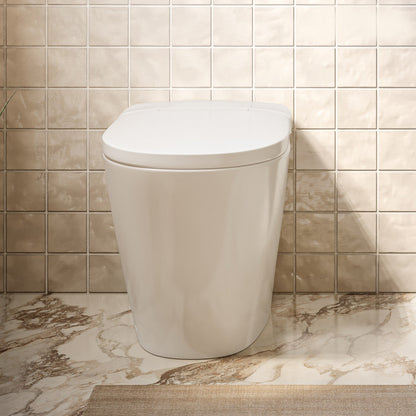 Swiss Madison Hugo H Power Flush Tankless Toilet 12" Rough-in 1.1 GPF Non-Electric ADA Toilet with Integrated Tank in Glossy White