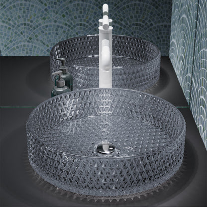 Swiss Madison Cache 15.75" Round Glass Vessel Sink in Black