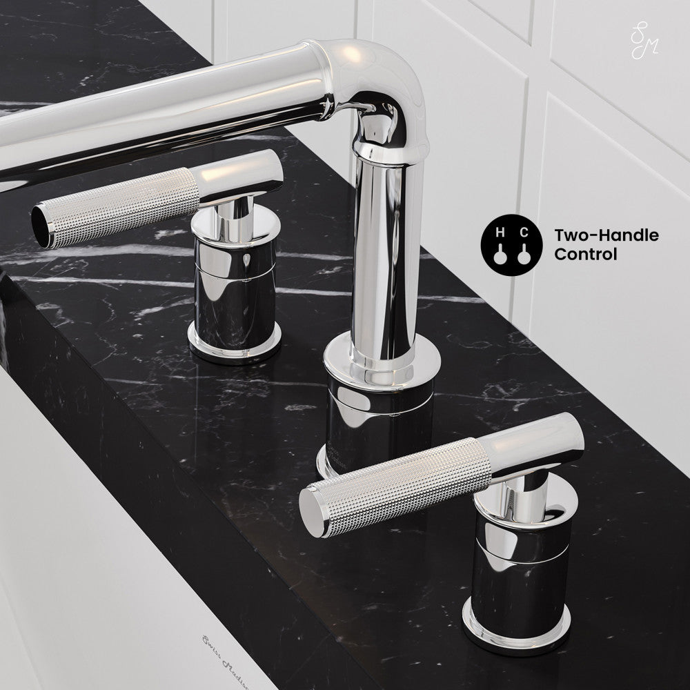 Swiss Madison Avallon 8 in. Widespread, Sleek Handle, Bathroom Faucet in Chrome
