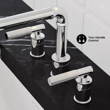 Swiss Madison Avallon 8 in. Widespread, Sleek Handle, Bathroom Faucet in Chrome