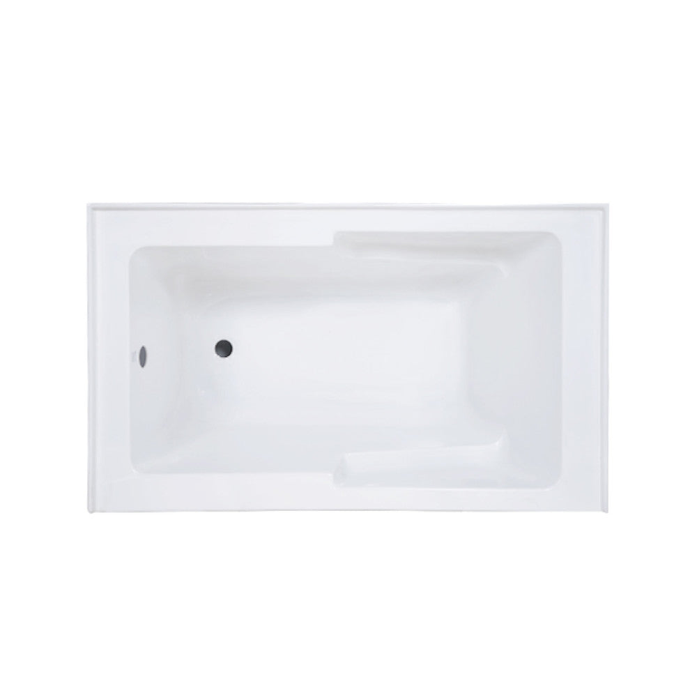 Swiss Madison Voltaire 54 x 30 Skirted Left Drain Soaking Alcove Bathtub in Glossy White with Integrated Armrest