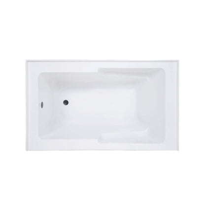 Swiss Madison Voltaire 54 x 30 Skirted Left Drain Soaking Alcove Bathtub in Glossy White with Integrated Armrest