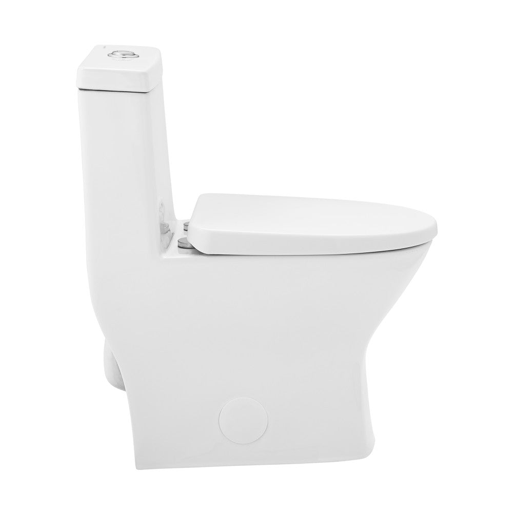 Swiss Madison Sublime II One-Piece 10" Rough-in 1.1/1.6 GPF Dual Top Flush Round Compact Toilet in Glossy White