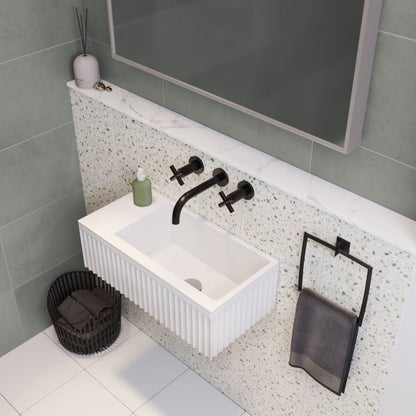 Swiss Madison Delice 24" Rectangle Wall-Mount Bathroom Sink in Matte White