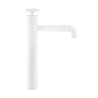 Swiss Madison Avallon Single Hole, Single-Handle Wheel, High Arc Bathroom Faucet in Matte White