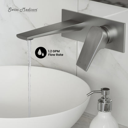 Swiss Madison Monaco Single-Handle, Wall-Mount, Bathroom Faucet in Brushed Nickel